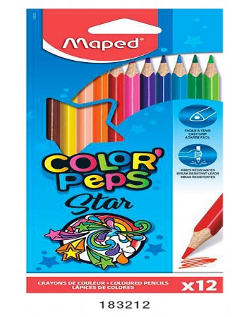crayons color'peps de 12 18cm