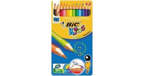 Crayon de couleur de 12 boite metal bic