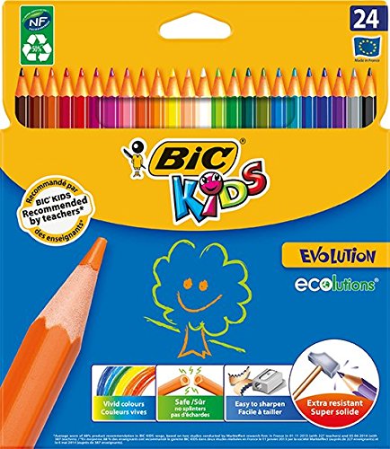 24 crayons de couleurs bic
