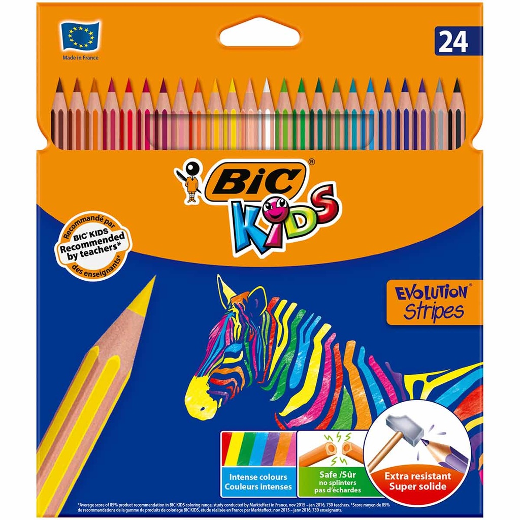 24 crayons de couleurs évolution bic